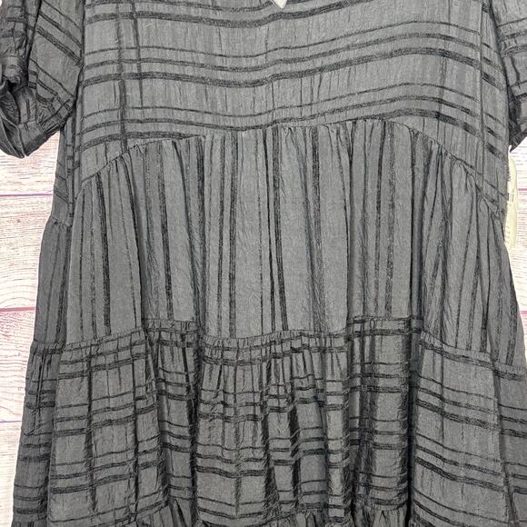 Altar’d State Black Tiered Striped Mini Witchy Halloween Dress Size Medium New - Picture 6 of 14